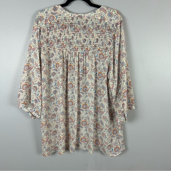 Rose + Olive Floral Multicoloured Blouse Size 2X - Picture 10 of 10